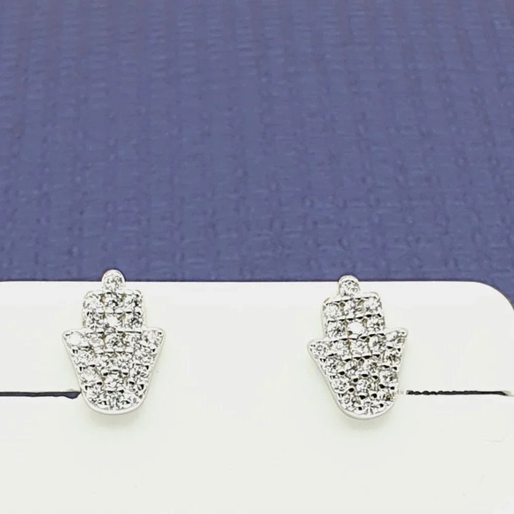 "#925 Sterling Silver CZ Stud Earrings for Women/Girl, US925P1013 - Picture 10 of 11